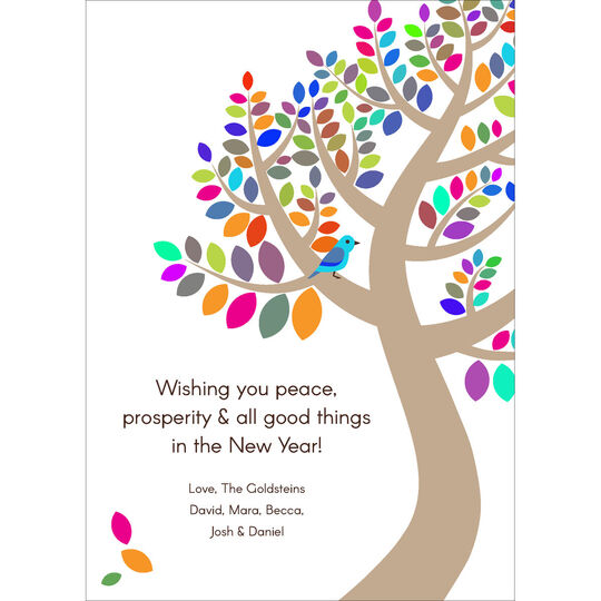 White Tree of Life Jewish New Year Cards